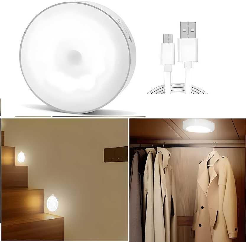 Motion Sensor Light for Home with USB Charging Wireless Self Adhesive LED Night Light (Pack Of 2)