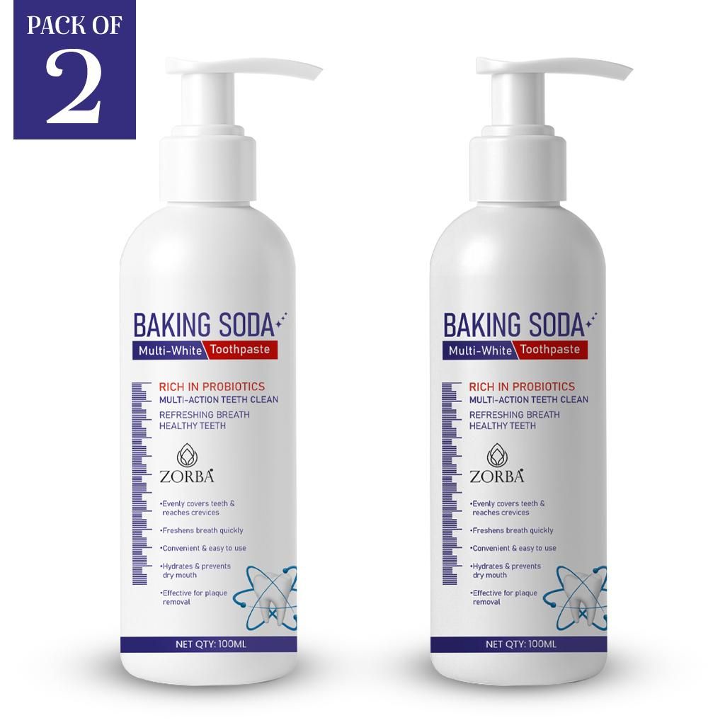 Zorba Baking Soda Multi-White Toothpaste 100ML (Pack of 2)