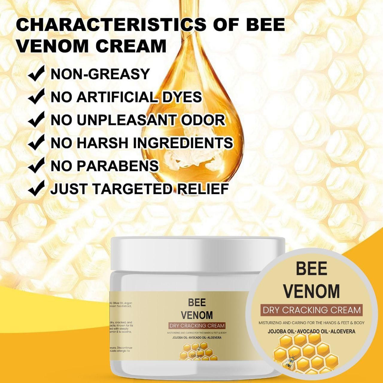 Bee Venom Dry Cracking Cream 200 gm Pack of 2