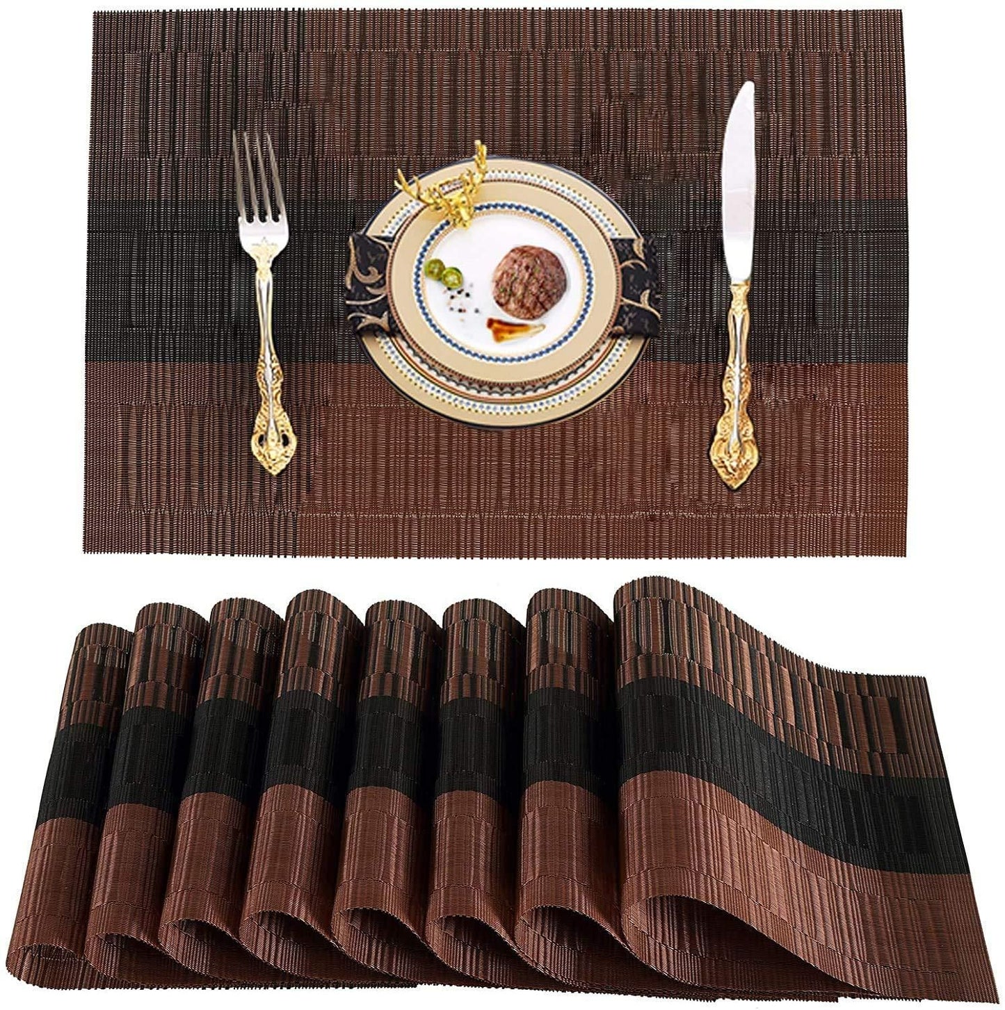 Table Mat Brown & Black (Pack of 4)