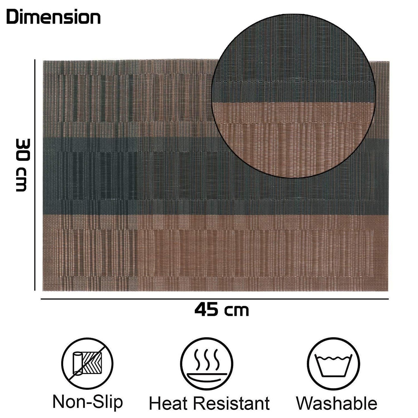 Table Mat Brown & Black (Pack of 4)
