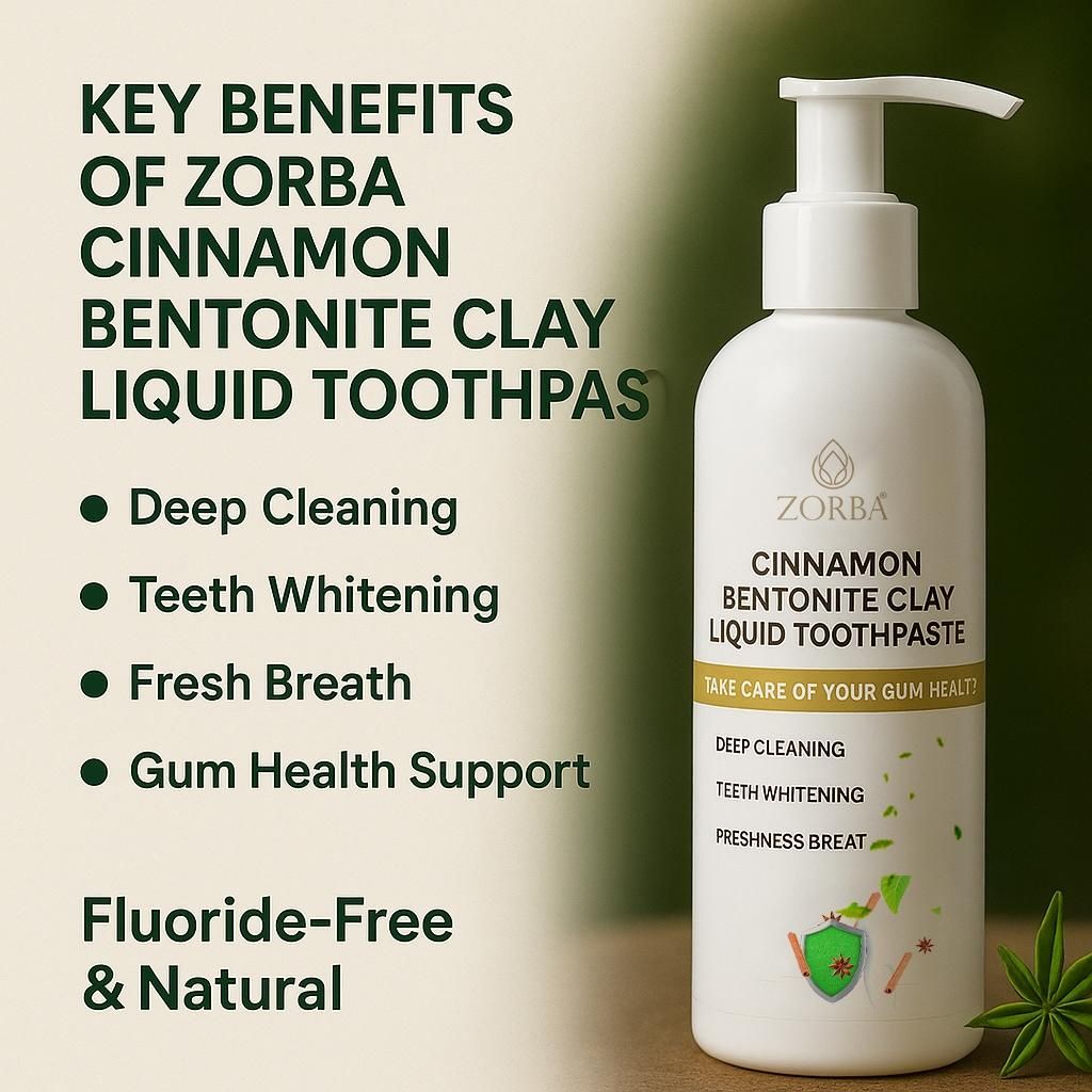 Cinnamon Bentonite Clay Liquid Toothpaste 200 ml Pack of 2