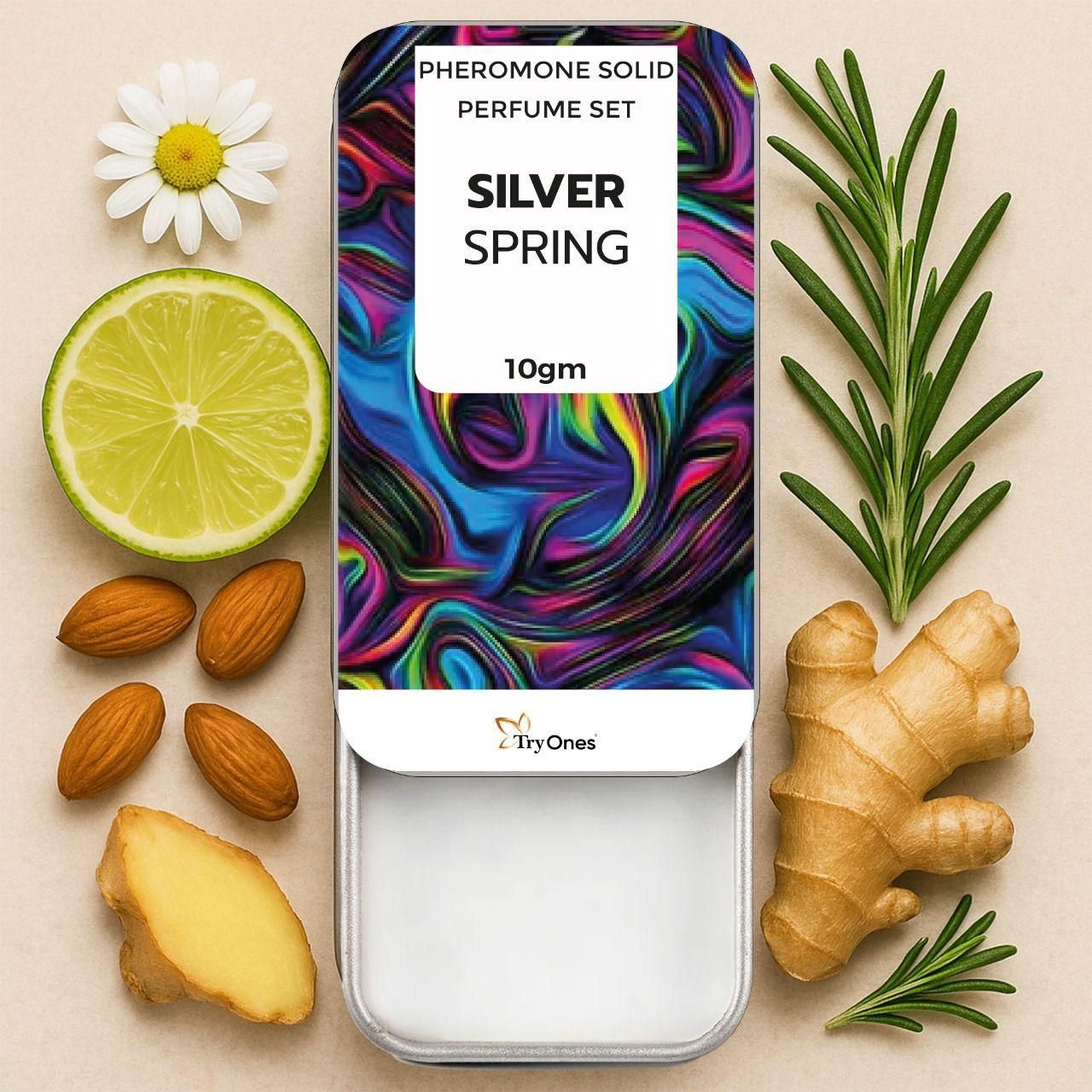 Pheromone Solid Perfume Set Silver Spring 20 gm Pack of 2